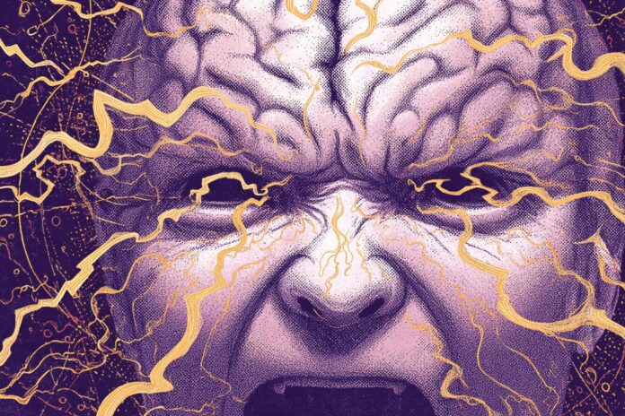 A neural illustration highlighting the brain's emotional response to sickness cues.