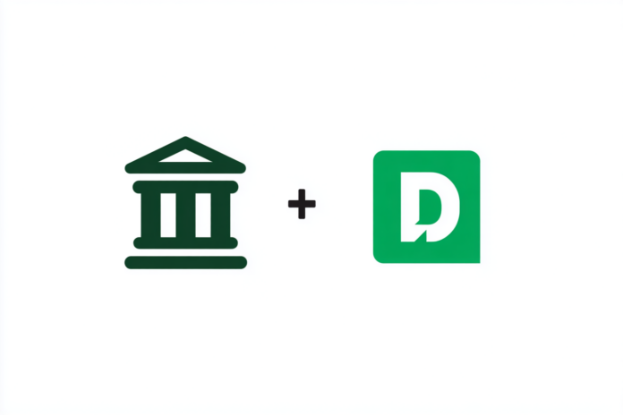 Logos of Military Bank and Dunamu side by side, symbolizing partnership