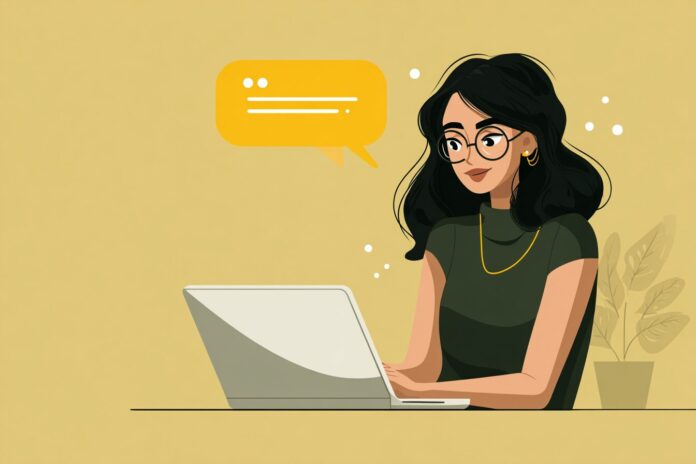 Person interacting with GPT-5 virtual assistant on a laptop