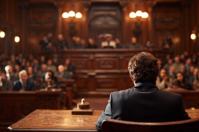 Courtroom scene symbolizing legal battle between Xai Network and xAI