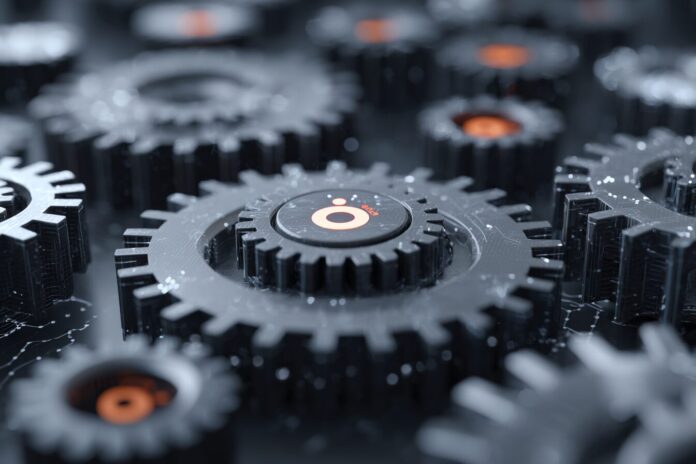 Conceptual image showing interlocking gears with the OpenAI logo, representing integration of new AI models.