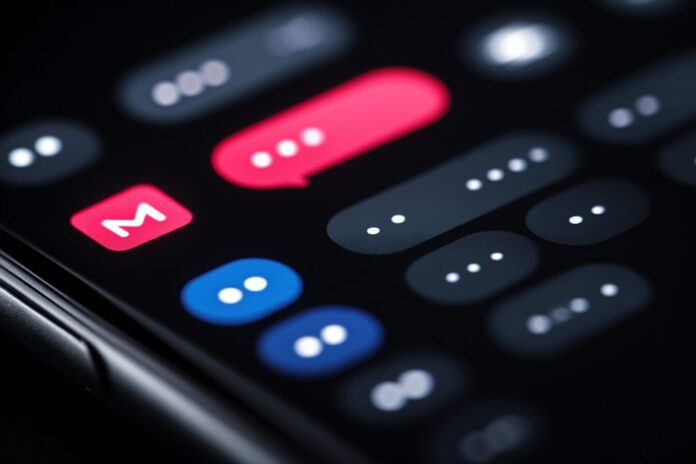 A close-up of a smartphone displaying chat bubbles, with Meta’s logo in the background, symbolizing digital communication and AI chatbot interactions.