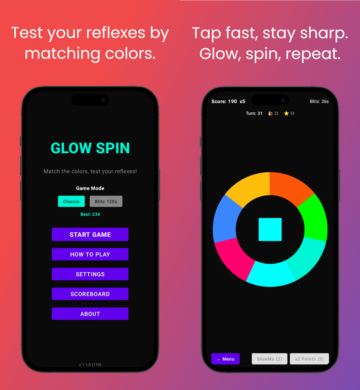Glow Spin Mobile Game