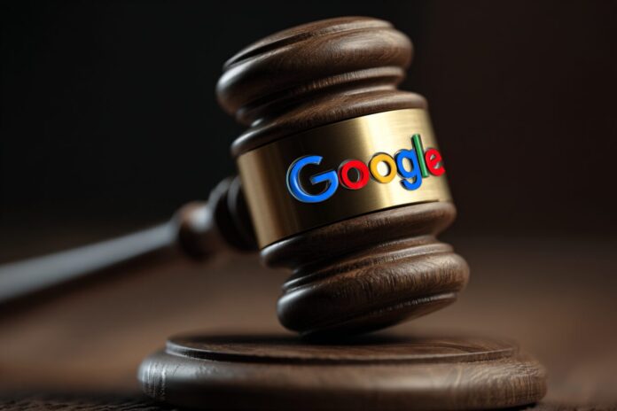 Digital gavel hitting, symbolizing major privacy lawsuit against Google