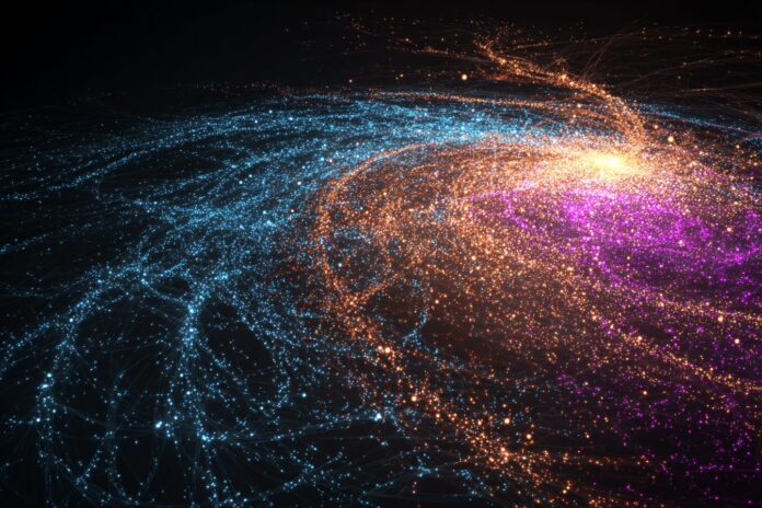 Visualization of cosmic expansion and galaxy movements as observed from the local universe.