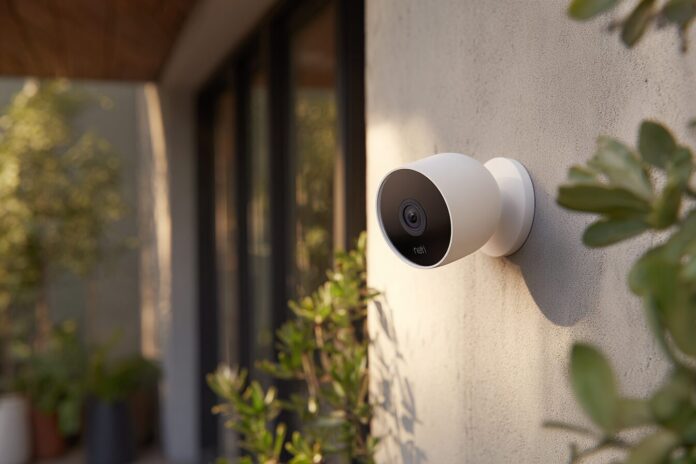 Gemini AI-powered Nest camera on a modern home wall