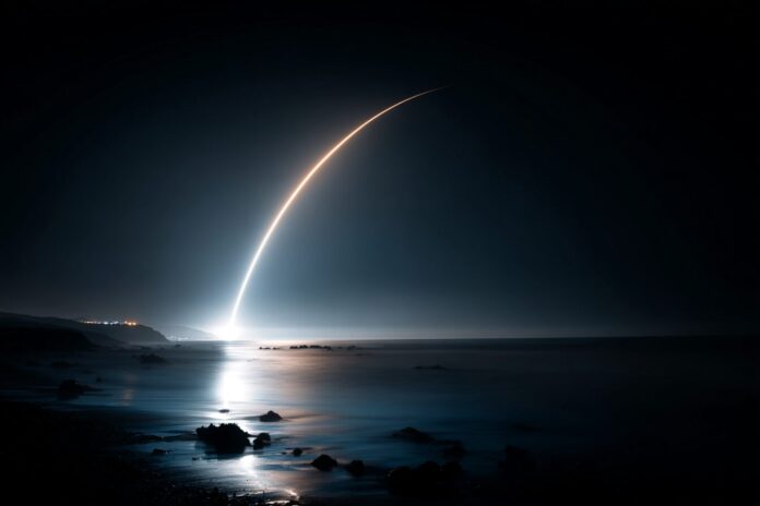 Falcon 9 rocket launches from Vandenberg carrying 24 Starlink satellites