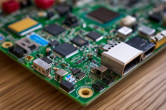 LattePanda Iota single-board computer with Intel N150 chip and ports visible.