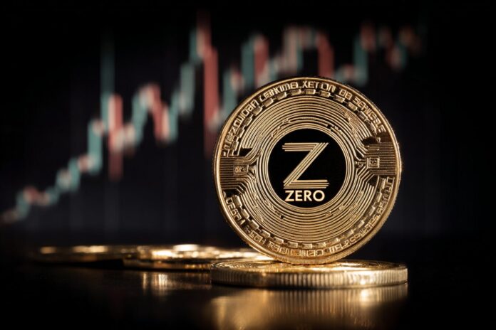 LayerZero ZRO cryptocurrency token logo and candlestick chart indicating resistance at $2.29