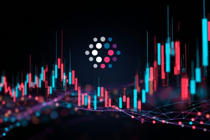 Polkadot logo with price chart overlay, showing breakout resistance at $4.37