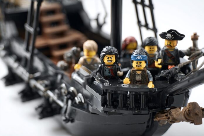LEGO Black Pearl set featuring detailed pirate ship and minifigures